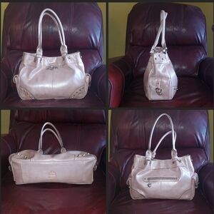 Women’s Metallic Light Pink Tote Bag - Elegant Everyday Handbag